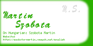 martin szobota business card